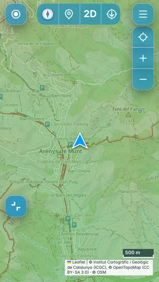 Mapa amb botons movibles
