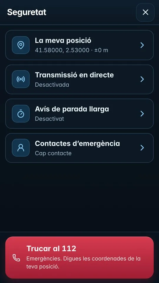 Menú de seguretat