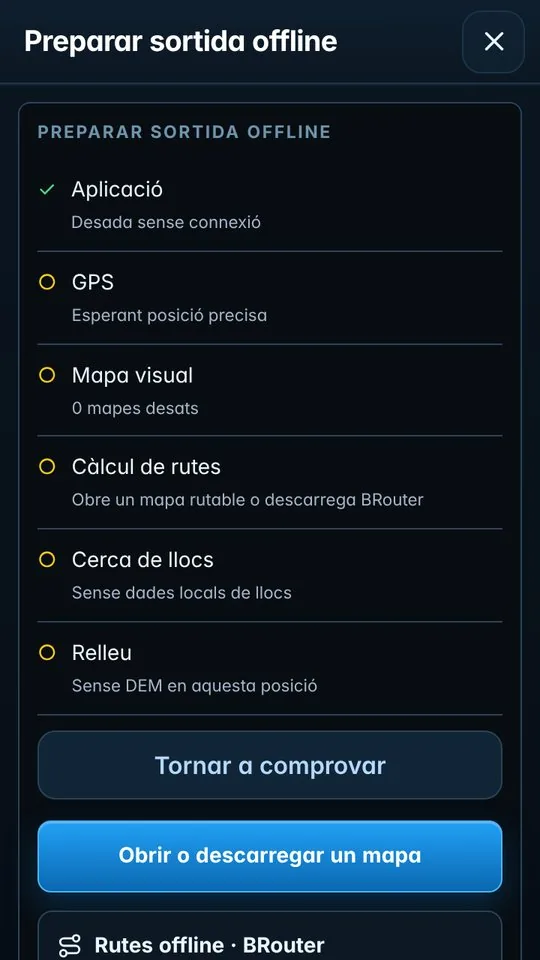Preparar sortida offline