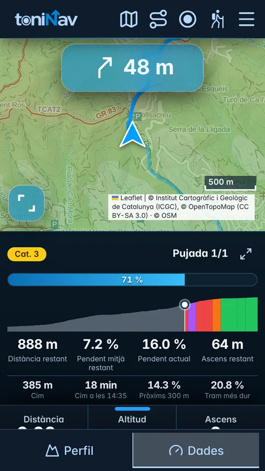 Guiatge amb l'assistent de pujades